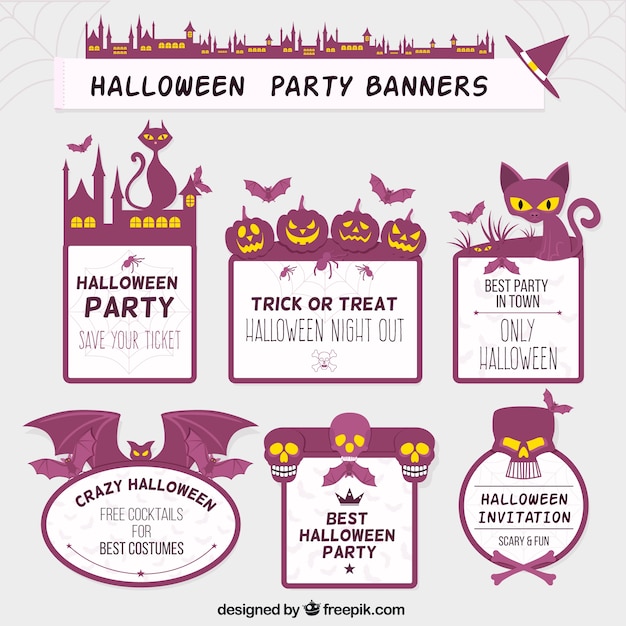 Purple halloween labels