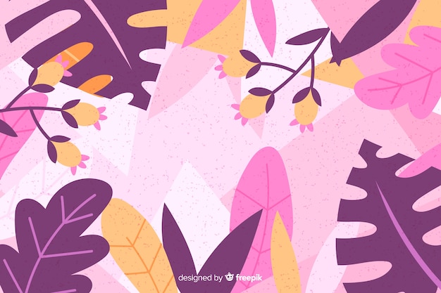 Free vector purple hand-drawn floral background