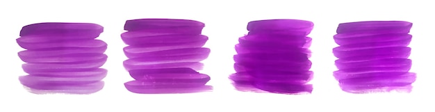 Free vector purple hand painted abstract brush stroke set