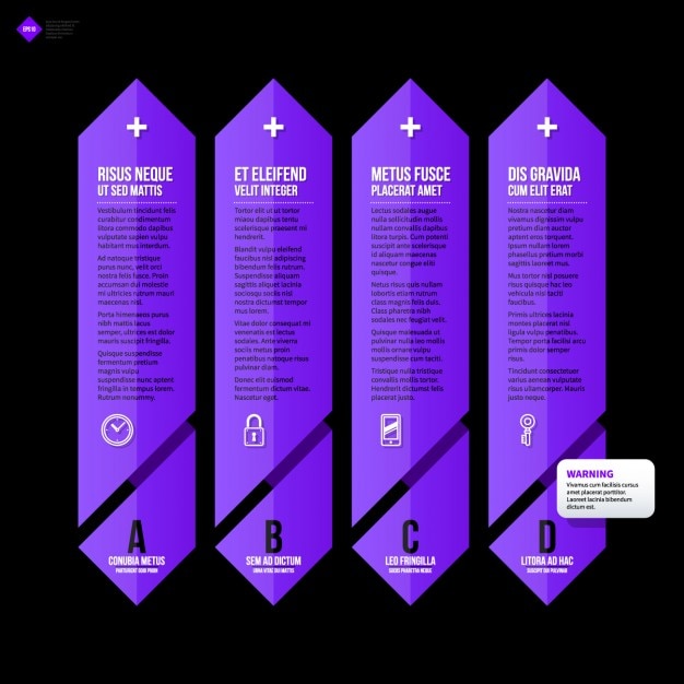 Vettore gratuito modello di infografica viola