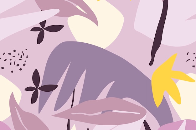 紫の葉の背景、シームレスなパターンベクトル
