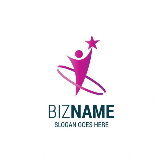 Vettore gratuito personaggio femminile con stelle business logo