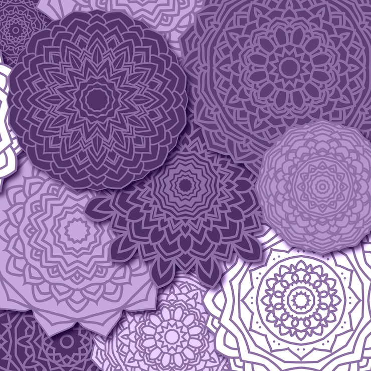Free Vector purple mandala pattern background