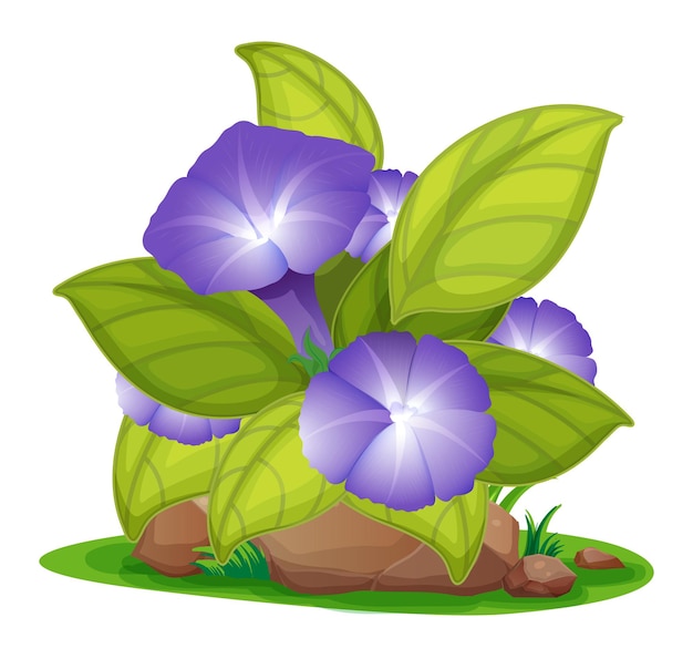 Free vector purple morning glory in the garden