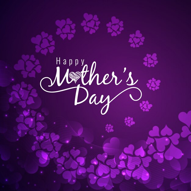 Purple mothers day design with flowers