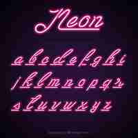 Free vector purple neon alphabet