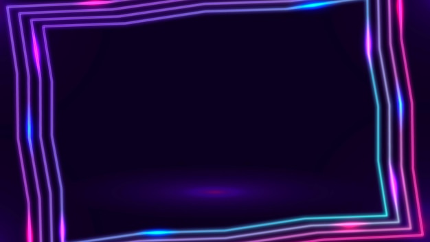 Free vector purple neon frame on a dark background vector