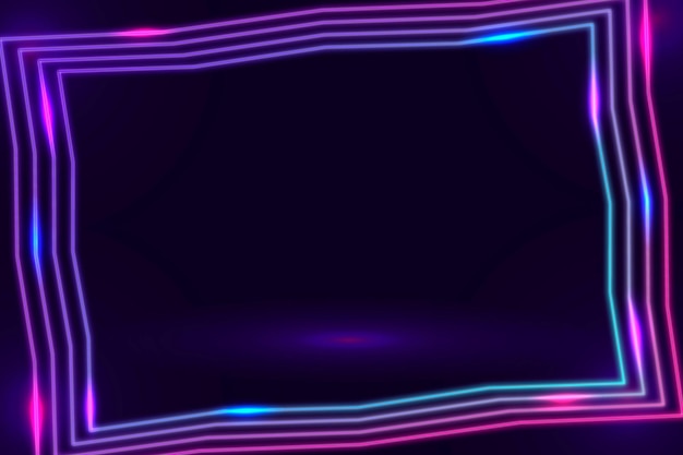 暗い背景に紫のネオンフレーム