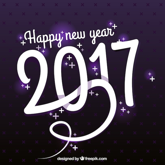 Free vector purple new year background with abstract numbers