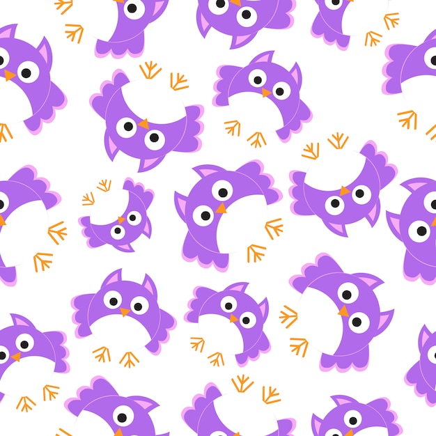 Free vector purple owl pattern background