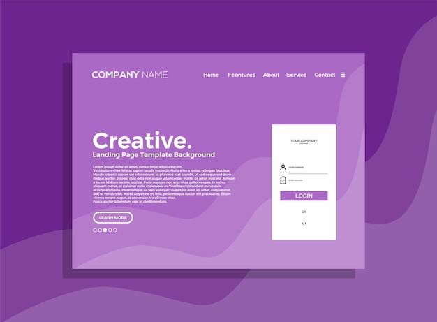 a purple page that says creative on it
