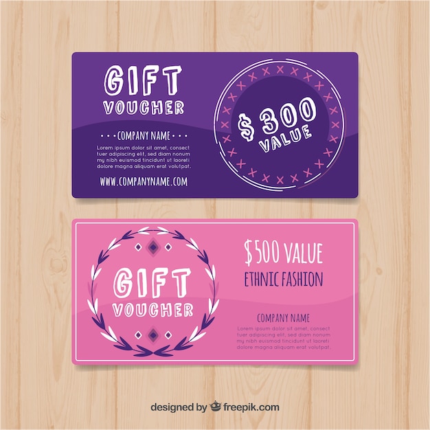 Purple and pink gift voucher