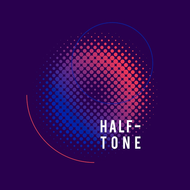 Purple and pink halftone badge vector