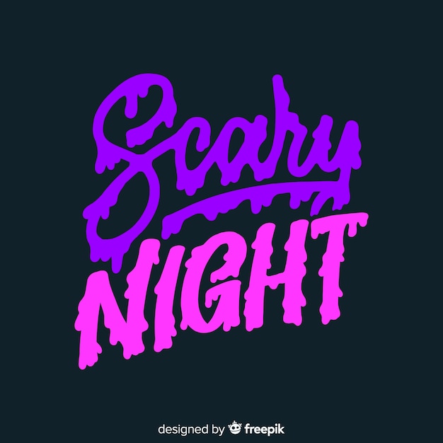Purple and pink scary night lettering
