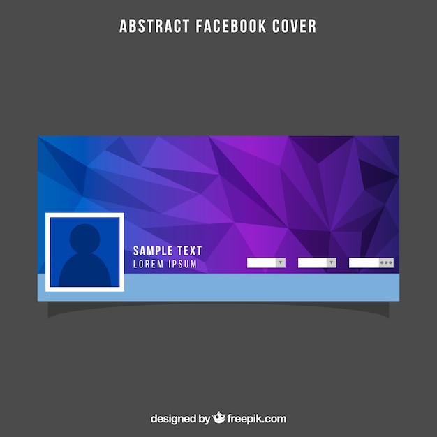 Purple polygonal facebook cover