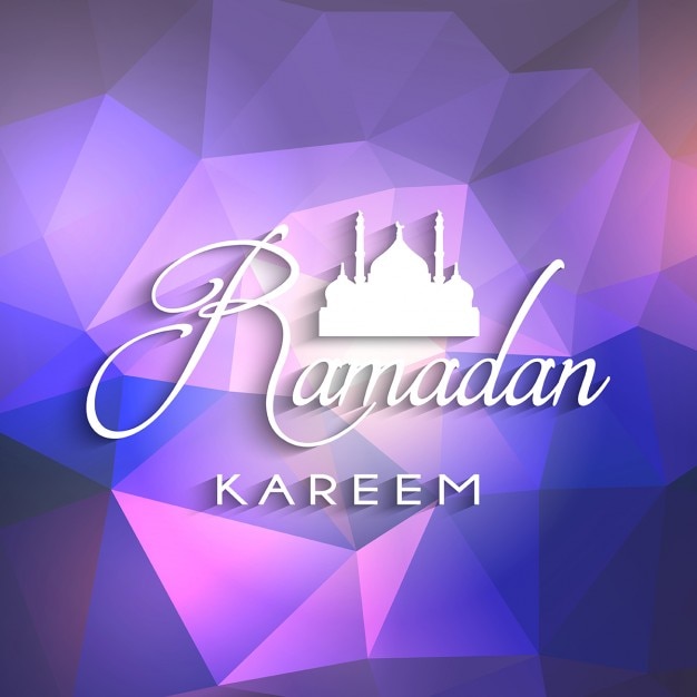 Free vector purple polygons ramadan background