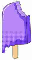 Бесплатное векторное изображение Фиолетовое эскимо, тающее на палочке