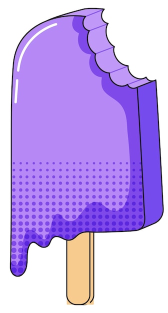 Free vector purple popsicle melting on stick