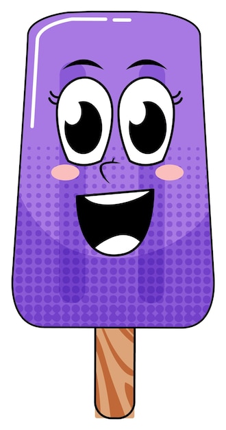 Free vector purple popsicle with happy face