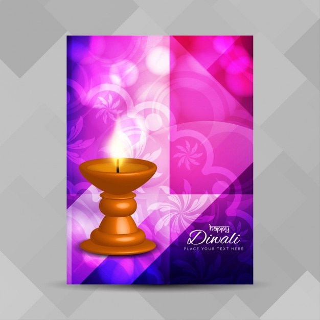 Free vector purple poster to celebrate diwali