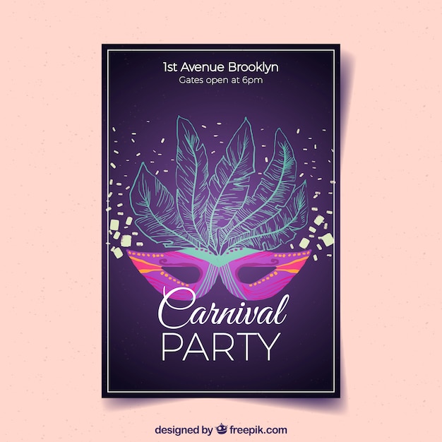 Фиолетовый плакат для карнавала