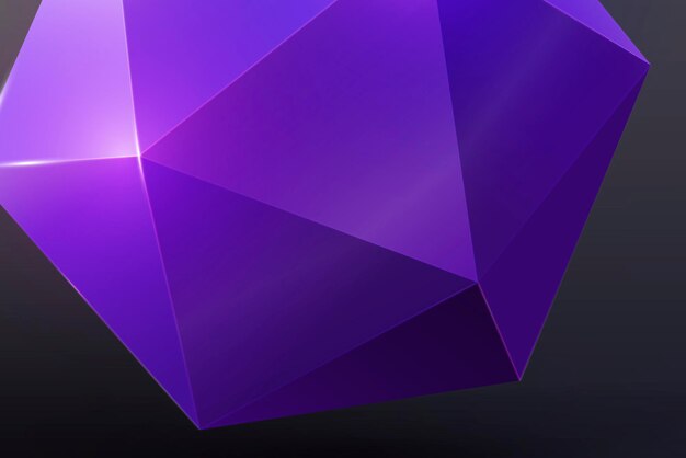 紫のプリズムの背景、光沢のある3Dレンダリングされた形状ベクトル