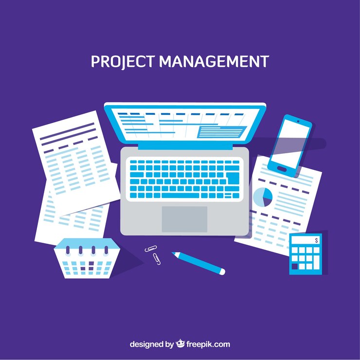 Free Vector purple project management concept