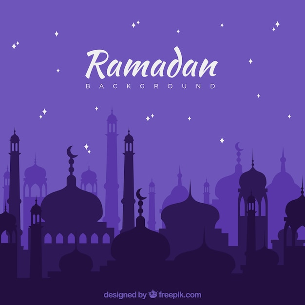 Free vector purple ramadan background