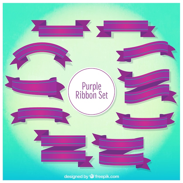 Free vector purple ribbons set