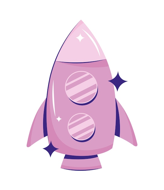 Free vector purple rocket design
