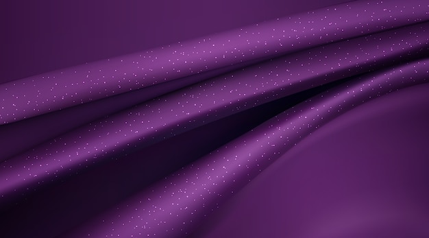 Free vector purple silky fabric abstract background 3d illustration realistic swirled textile