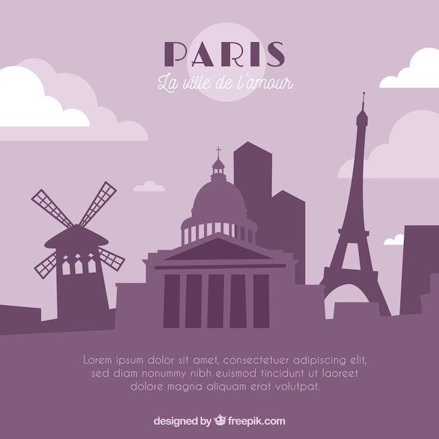 Purple skyline of paris