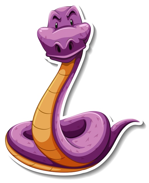 Free vector purple snake animal cartoon sticker