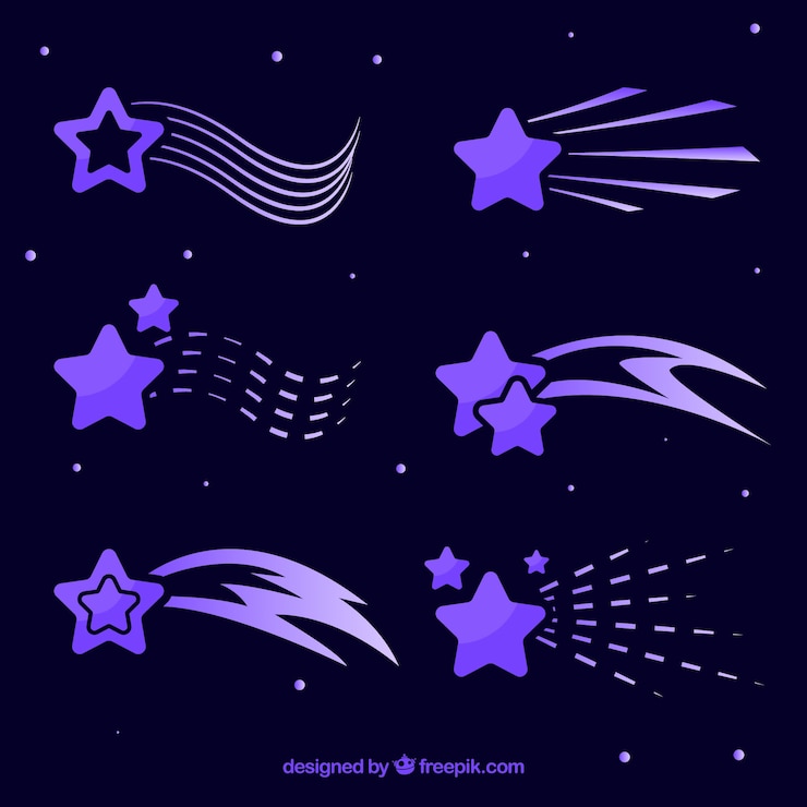 Free Vector purple star trail pack