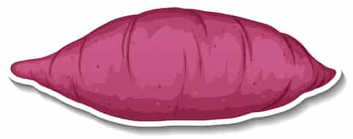 Free vector purple sweet potato sticker on white background