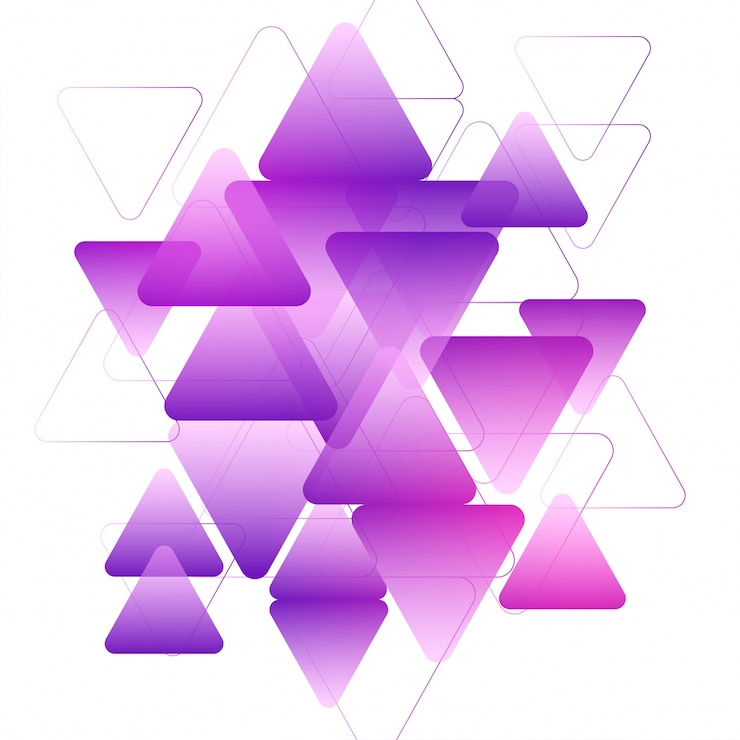 Free Vector  purple triangles geometric elements, creative abstract background. 