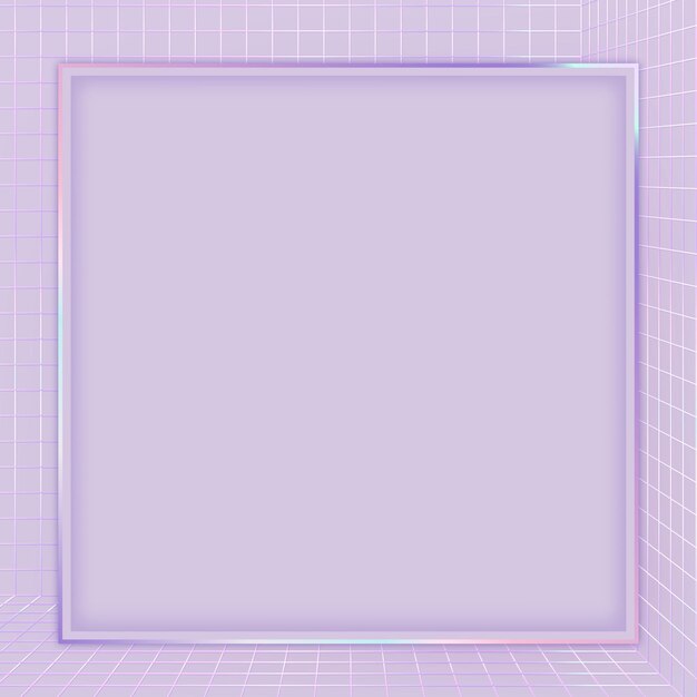 Purple vector 3D grid patterned frame