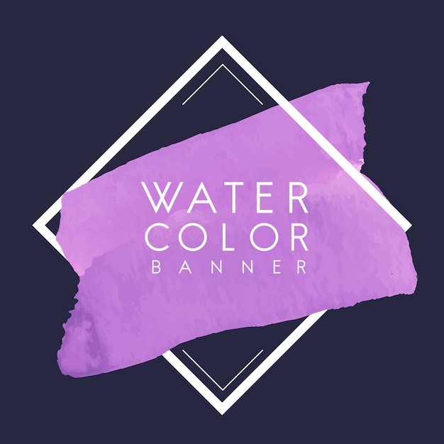 Free vector purple watercolor banner design vector