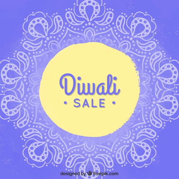 Purple watercolor diwali background of sales