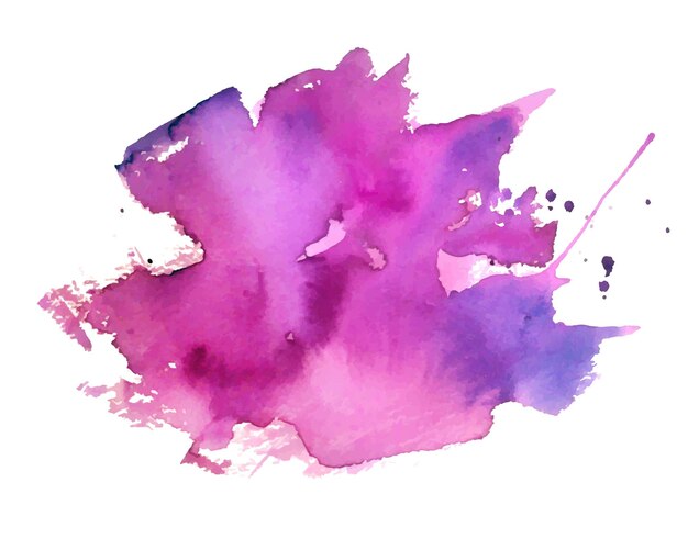 Purple watercolor wet hand painted splatter background