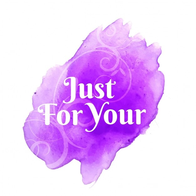 Free vector purple watercolor with a cute quote