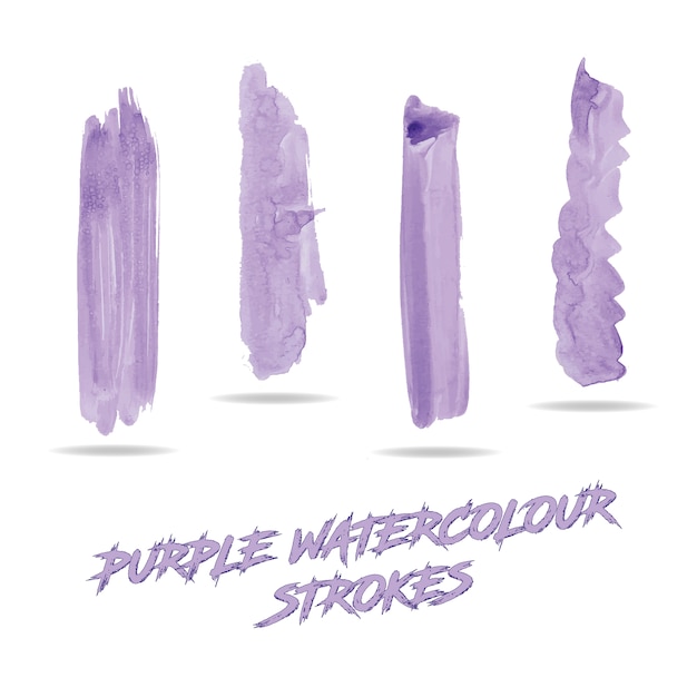 Free vector purple watercolour strokes collection