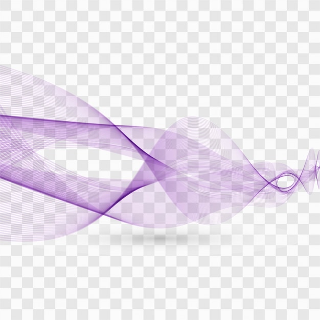 Purple wave on transparent background