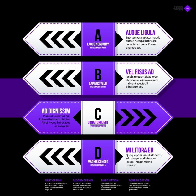 Free Vector purple and white infographic steps