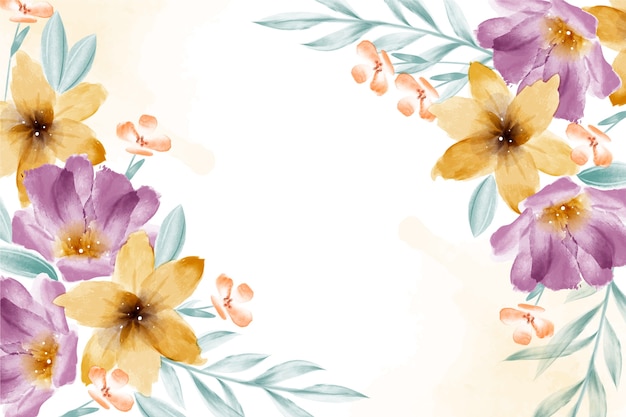 Free Vector | Purple and yellow flowers background