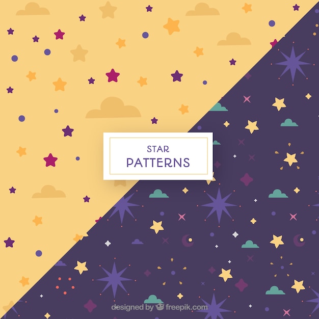 Free vector purple and yellow star pattern collection