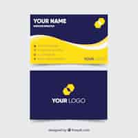 Free vector purple and yellow wavy business card