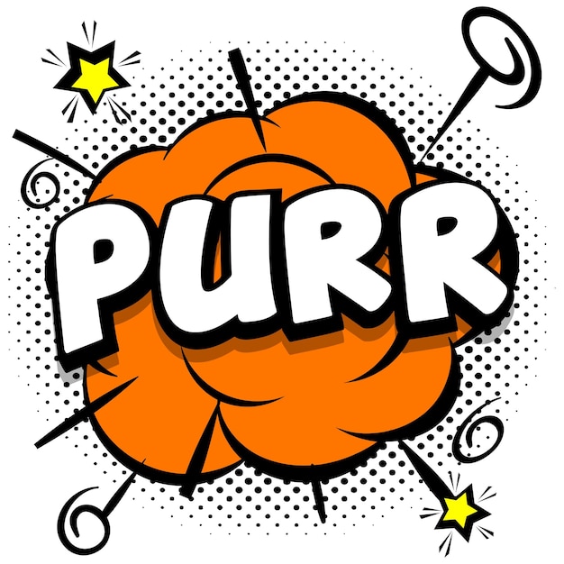 Purr Comic bright template with speech bubbles on colorful frames