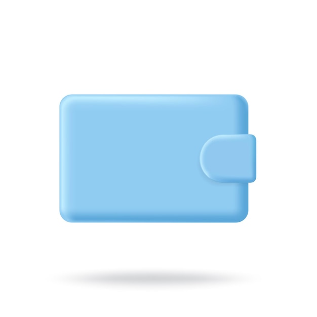 Кошелек деньги кошелек 3d значок финансовый синий кошелек, изолированные на белом вектор карманные иллюстрации