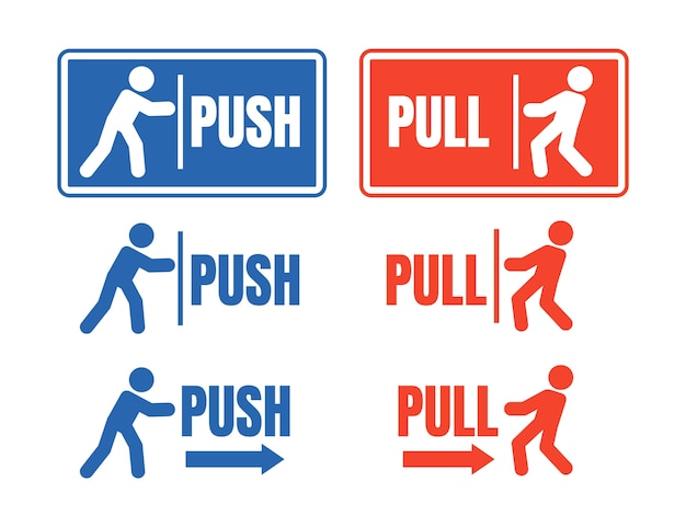 Push pull signs collection